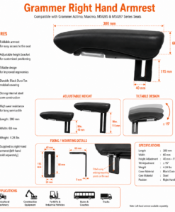 Alternative view of Grammer right hand armrest MSG95