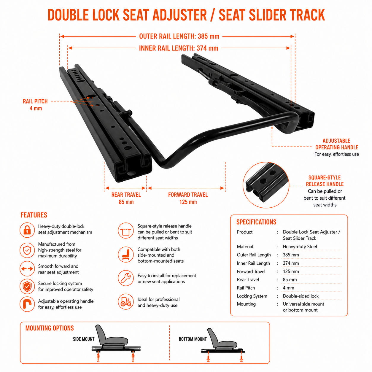 Double Lock Seat Adjuster - Image 3