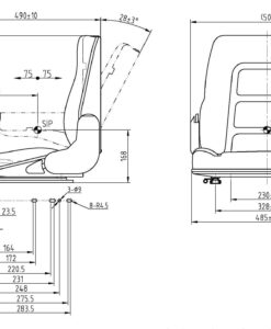 Alternative view of Tractor seat forklift seat seat top complete fits Grammer S85/90 fabric