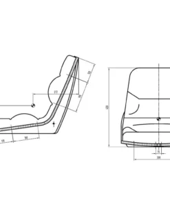Alternative view of Replacement Sears Forklift Seat (For Caterpillar , For Mitsubishi) 18"x18.5"x22"-Vinyl