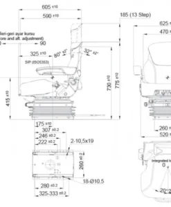 Alternative view of Trimact PiLOT Agricultural Seat