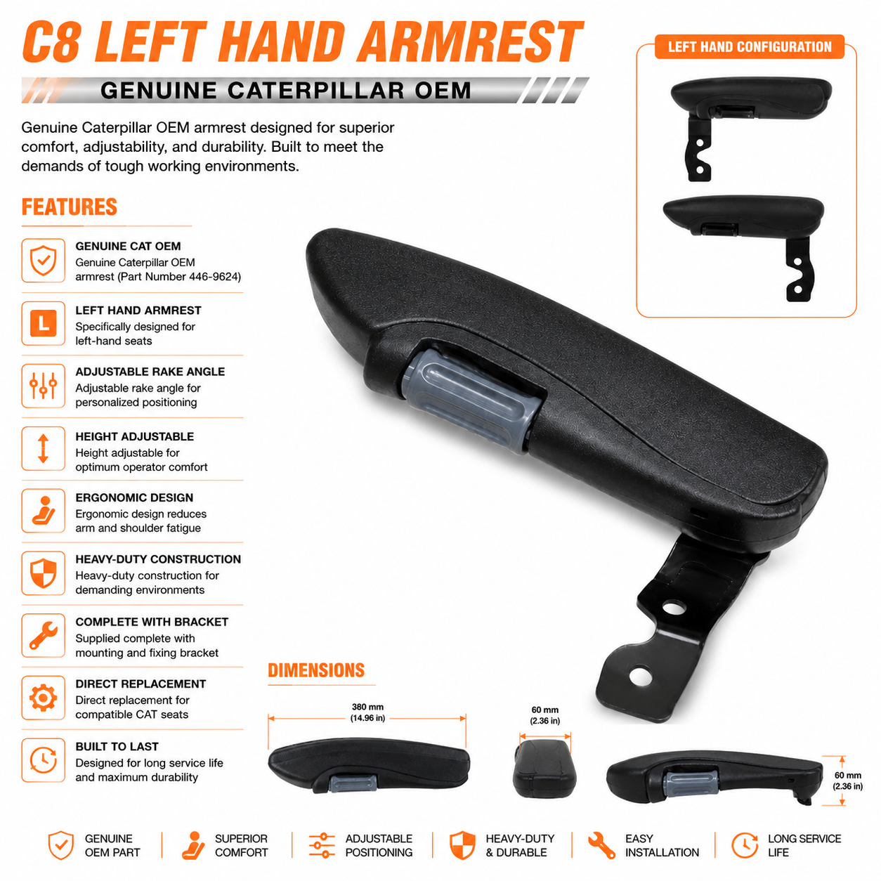 C8 Left Hand armrest - Image 2