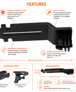 Alternative view of Armrest adapter 310 right/left
