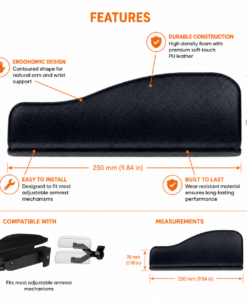Alternative view of Armrest pad 310 Pad A right